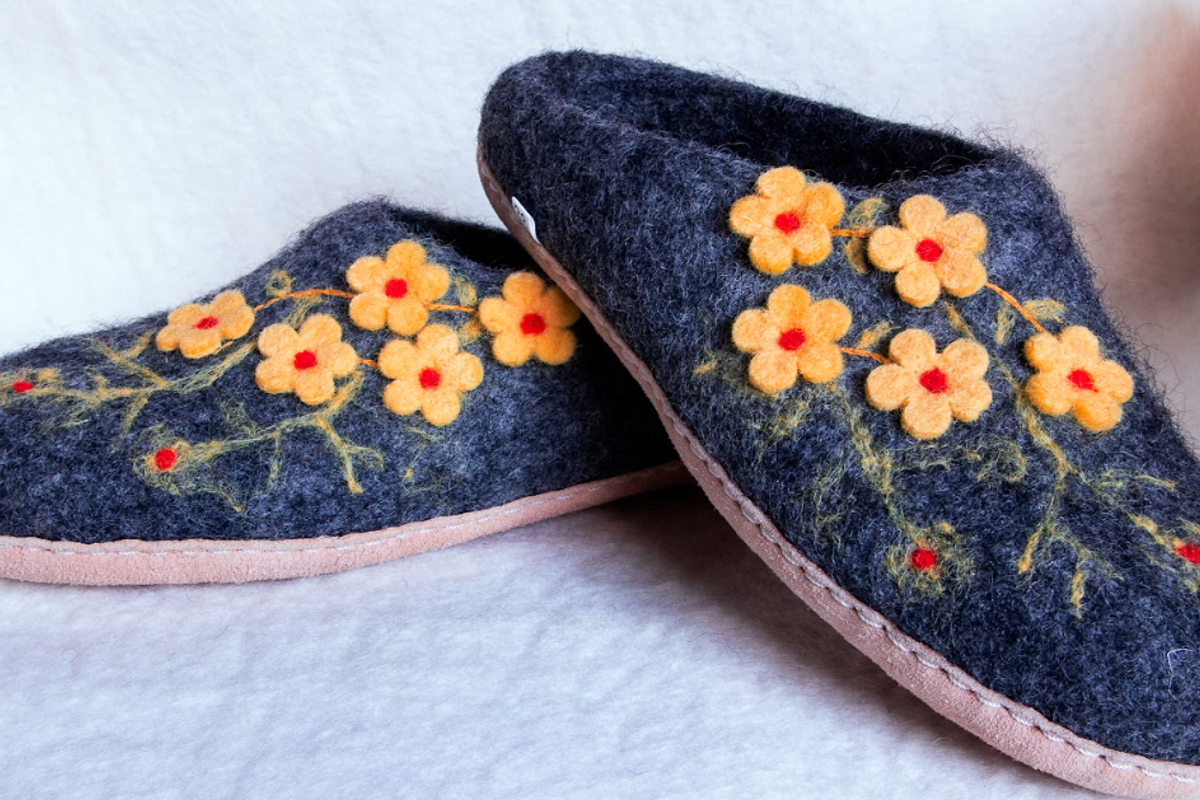 flower design slippers  Felt Products from Nepal