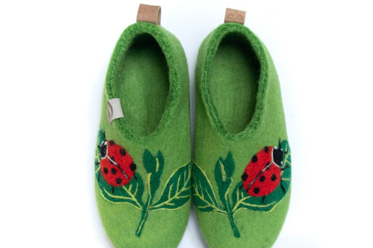 ladybug design slippers Felt Products from Nepal