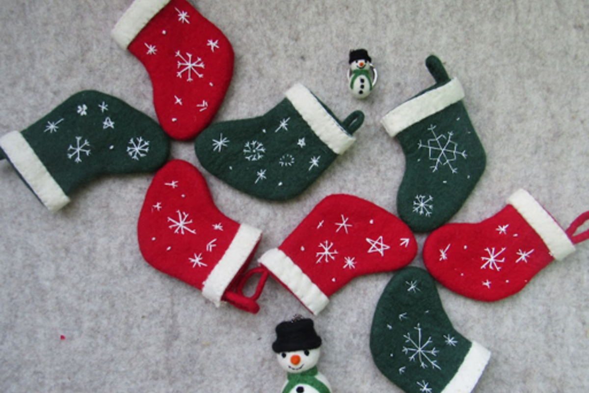 Christmas stockings Felt Products from Nepal